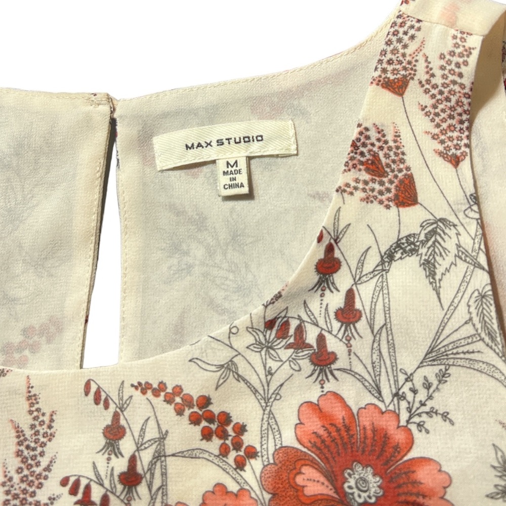 Max Studio Euc Size Medium Rust And Off White Sle… - image 2